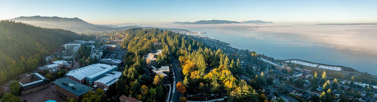 Aerial view of Western Washington University.